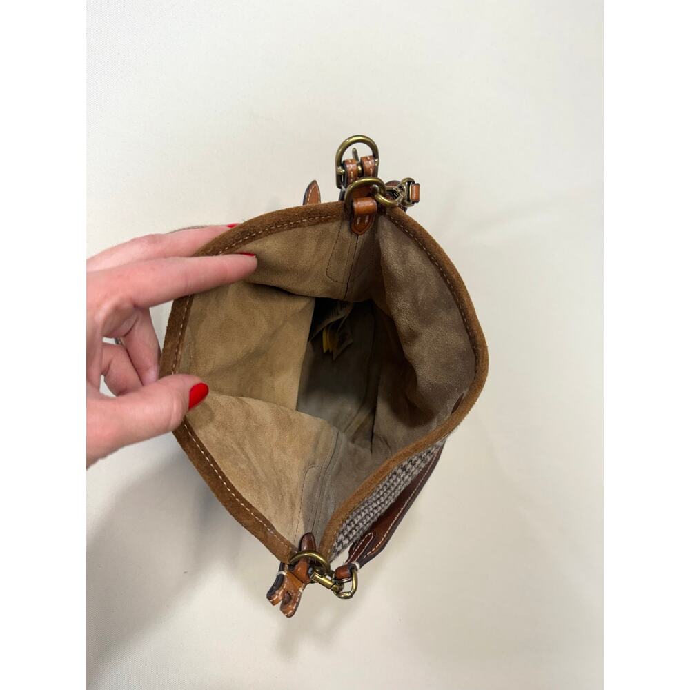 Polo Ralph Lauren Accessories Wool Glen Plaid & Suede Bucket Bag - Picture 8 of 8